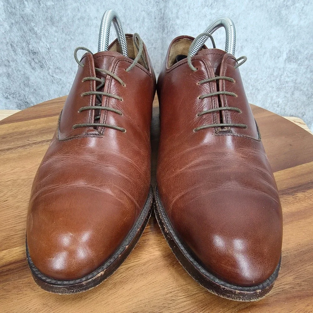 Salvatore Ferragamo Oxford Shoes Mens‎ 8.5 Brown Leather Italy Derby $1490